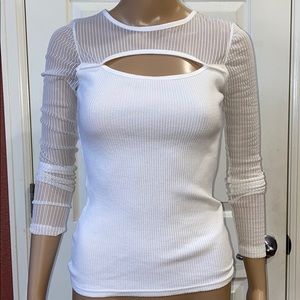 ❤️Cute See Through Arm Long Sleeve Top